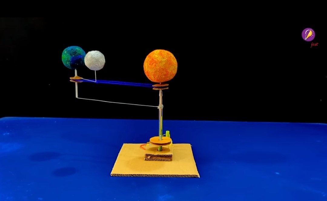 Working model of sun,earth and moon